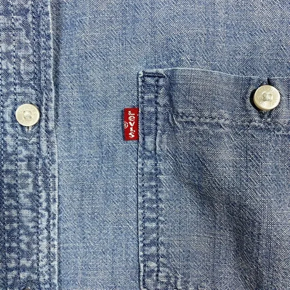 Levi's Womens Denim Classic Western Button Down Shirt Size Large - Picture 3 of 4